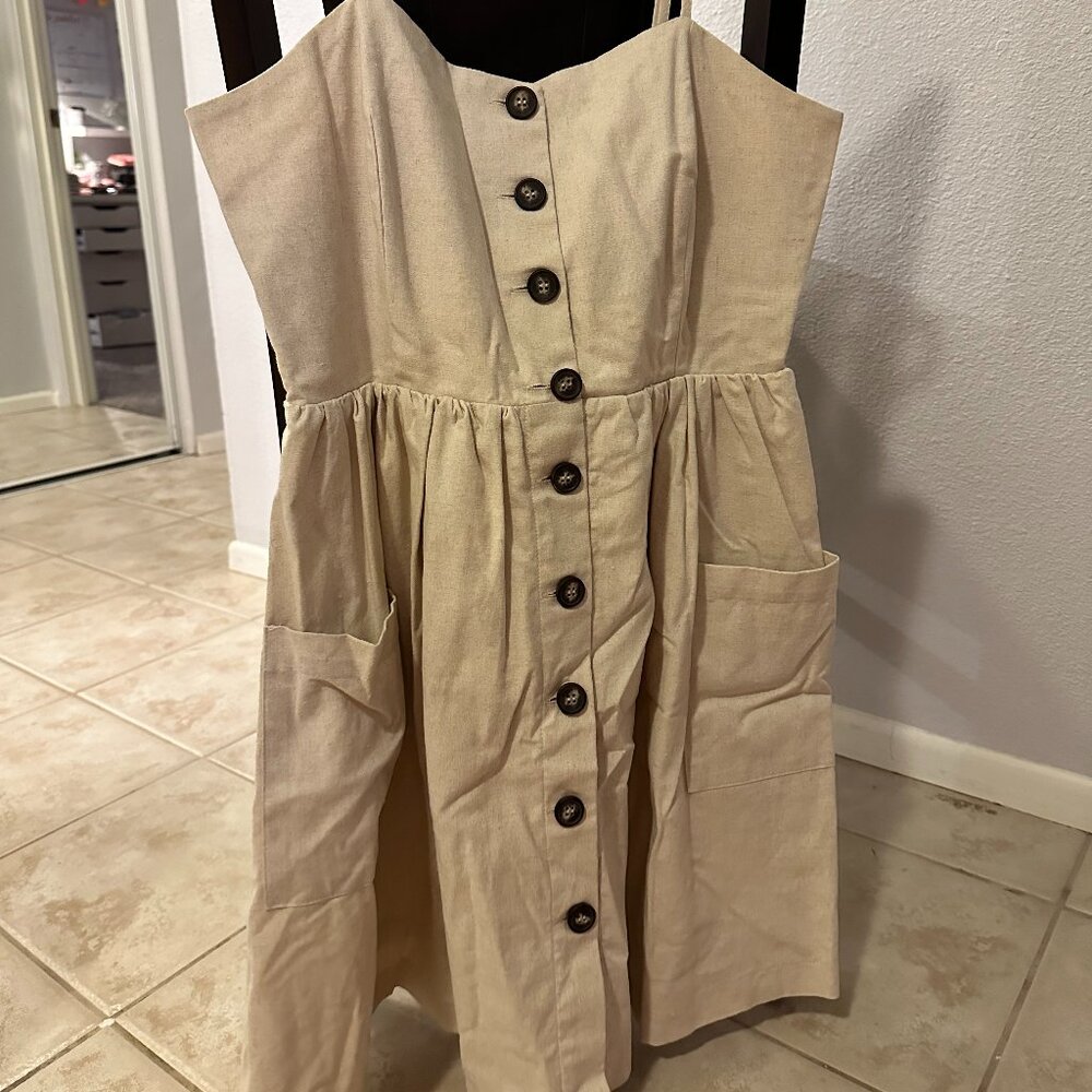 Linen Button Front Dress